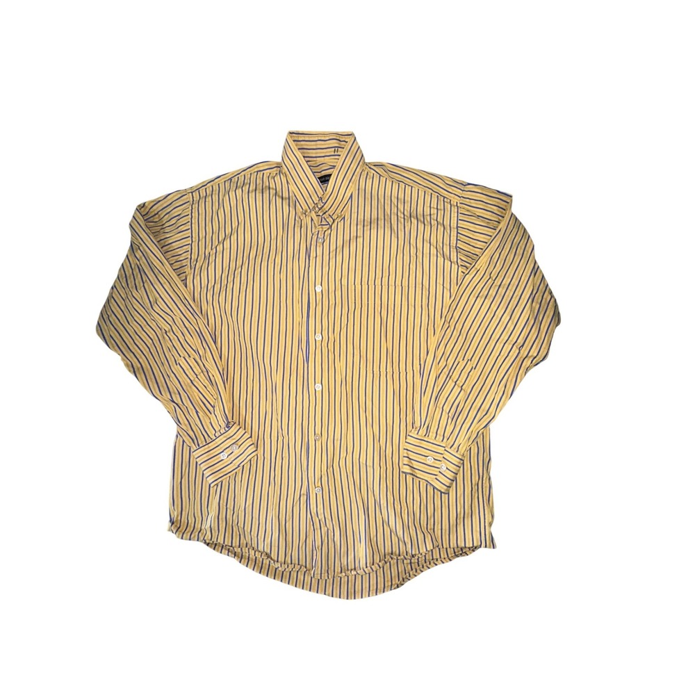 Gitman Bros Shirt Mens Medium Yellow Button Long Sleeve Preppy Classic USA A2
